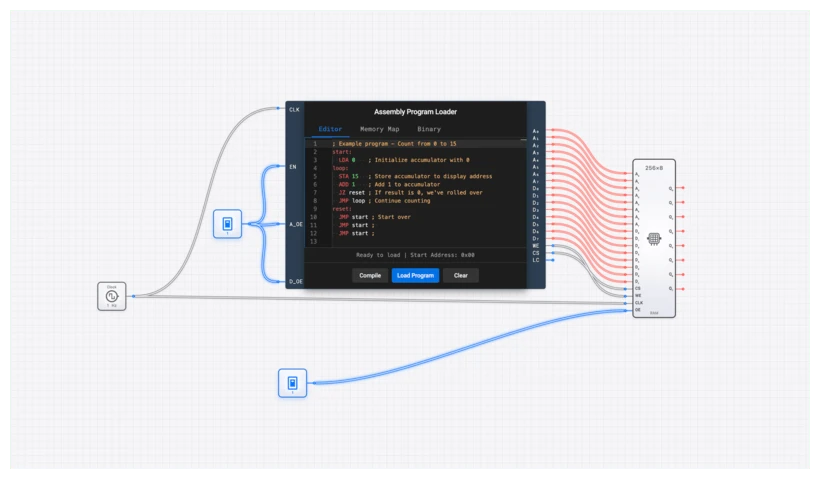 Assembly Program Loader circuit demo