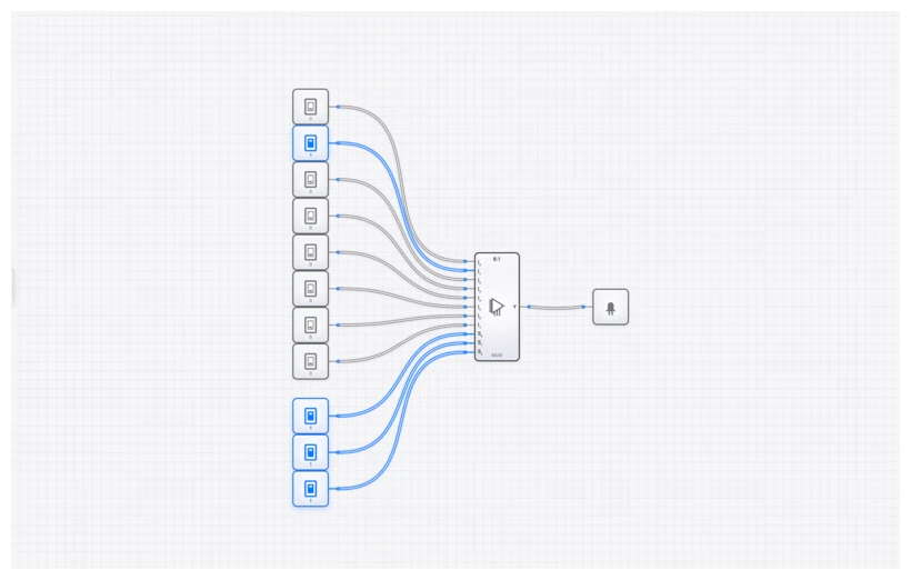Multiplexer (8-to-1) circuit demo