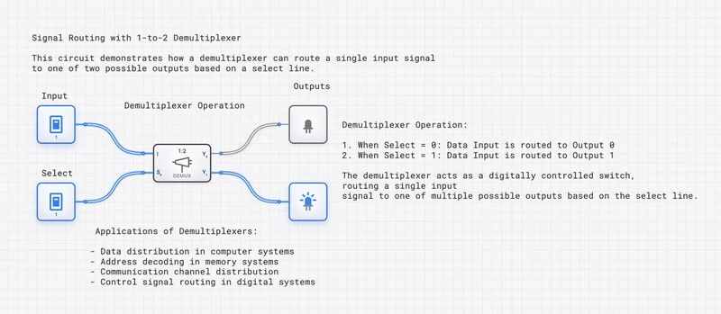 Template: 1-to-2 Demultiplexer circuit diagram