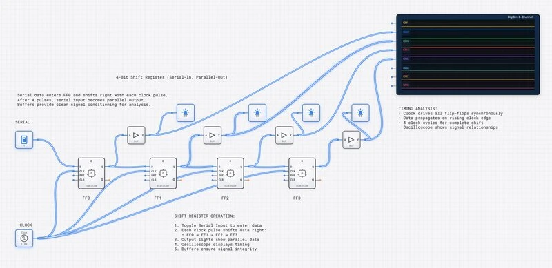 4-Bit Shift Register circuit diagram
