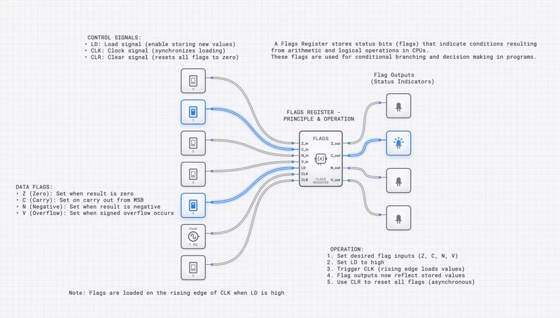 CPU Flags Register circuit diagram