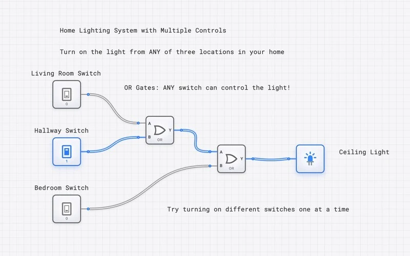 Multi-Switch OR Gate System circuit diagram