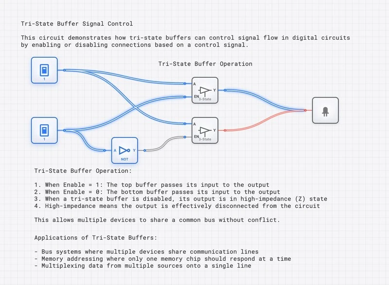 Single-Bit Tri-State Buffer circuit diagram